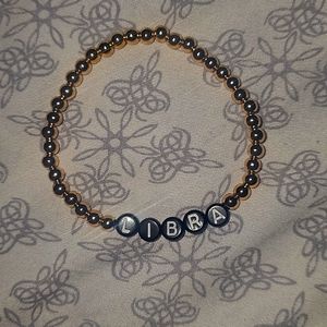 Gold beaded libra bracelet